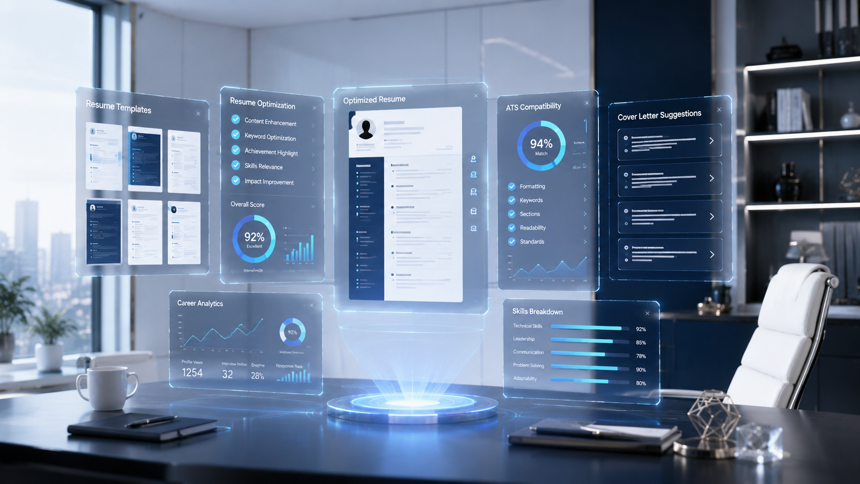 Best AI Resume Builders in 2026 (Free & Paid) 1 Best AI Resume Builders comparison showing AI resume optimization and ATS scoring dashboard.